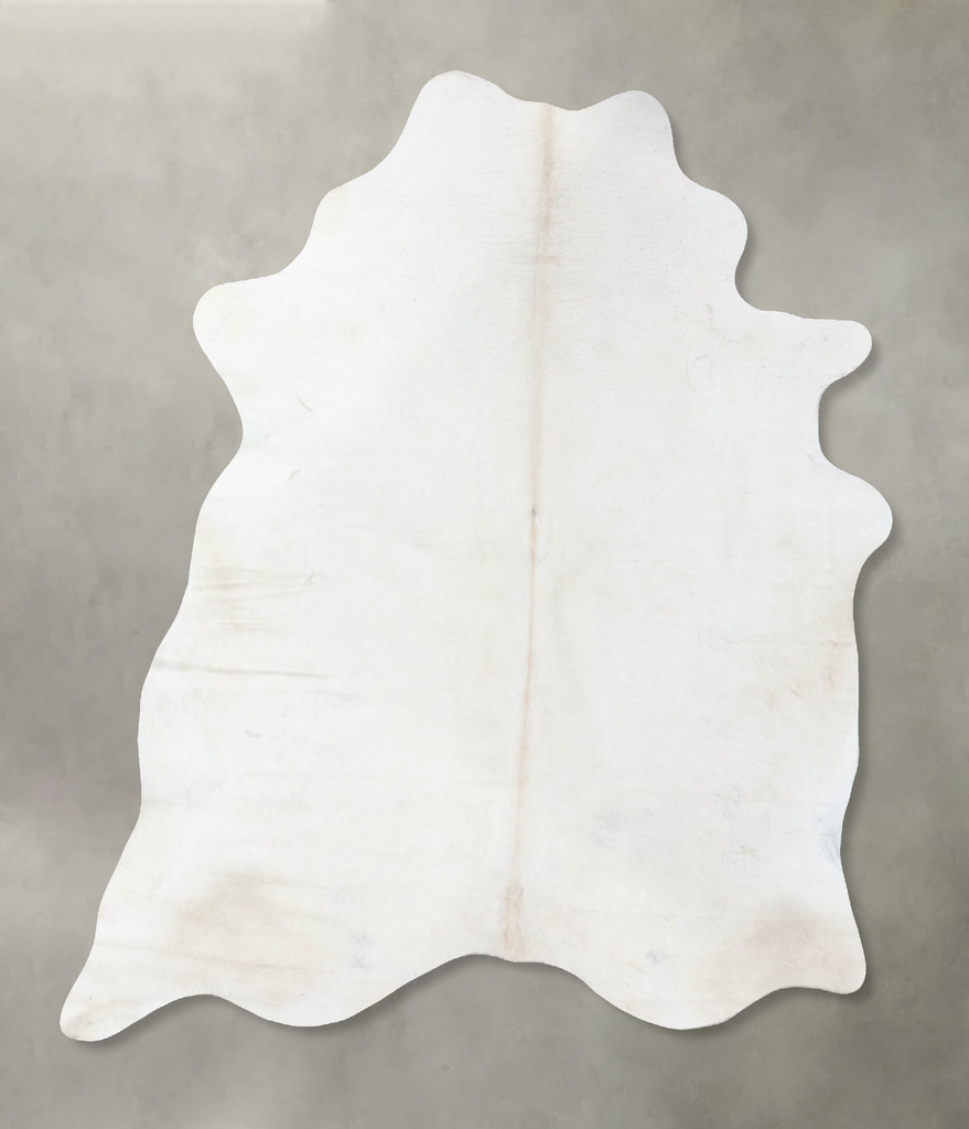 Solid White X-Large Brazilian Cowhide Rug 7'6"H x 6'3"W #B25167 by Hudson Hides