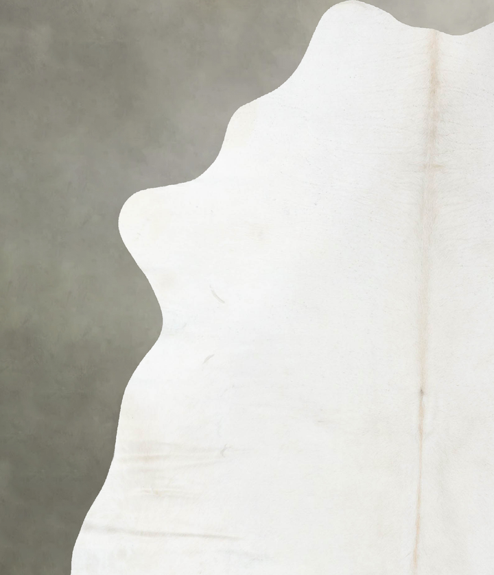 Solid White X-Large Brazilian Cowhide Rug 7'6"H x 6'3"W #B25167 by Hudson Hides