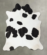 Black and White Large Brazilian Cowhide Rug 6'7"H x 5'9"W #B25182 by Hudson Hides