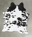 Black and White Large Brazilian Cowhide Rug 7'0"H x 4'5"W #B25184 by Hudson Hides