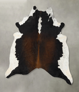 Chocolate and White XX-Large Brazilian Cowhide Rug 8'2"H x 7'3"W #B25188 by Hudson Hides