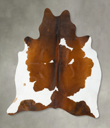 Chocolate and White X-Large Brazilian Cowhide Rug 6'9"H x 6'6"W #B25207 by Hudson Hides