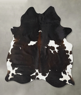 Chocolate and White X-Large Brazilian Cowhide Rug 6'11"H x 5'10"W #B25208 by Hudson Hides