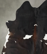 Chocolate and White X-Large Brazilian Cowhide Rug 6'11"H x 5'10"W #B25208 by Hudson Hides