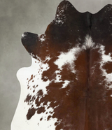 Chocolate and White X-Large Brazilian Cowhide Rug 6'7"H x 6'3"W #B25220 by Hudson Hides