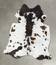 Chocolate and White Large Brazilian Cowhide Rug 6'8"H x 6'0"W #B25222 by Hudson Hides