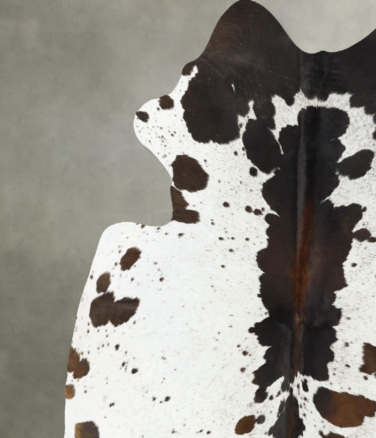 Chocolate and White Large Brazilian Cowhide Rug 6'8"H x 6'0"W #B25222 by Hudson Hides