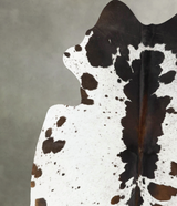 Chocolate and White Large Brazilian Cowhide Rug 6'8"H x 6'0"W #B25222 by Hudson Hides