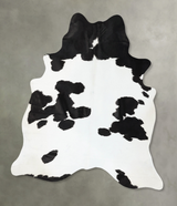 Black and White X-Large Brazilian Cowhide Rug 7'7"H x 6'5"W #B25223 by Hudson Hides