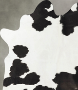 Black and White Large Brazilian Cowhide Rug 6'11"H x 5'9"W #B25226 by Hudson Hides