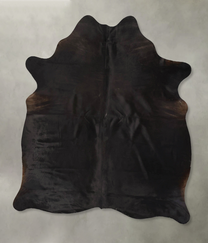 Solid Black Large Brazilian Cowhide Rug 6'10"H x 5'9"W #B25230 by Hudson Hides