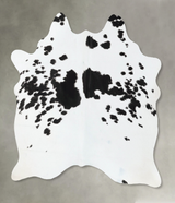 Black and White Large Brazilian Cowhide Rug 6'0"H x 5'7"W #B25234 by Hudson Hides