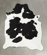 Black and White Large Brazilian Cowhide Rug 6'11"H x 5'9"W #B25237 by Hudson Hides