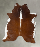 Brown and White X-Large Brazilian Cowhide Rug 7'6"H x 6'7"W #B25238 by Hudson Hides