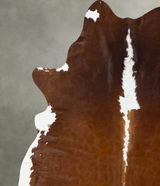 Brown and White X-Large Brazilian Cowhide Rug 7'6"H x 6'7"W #B25238 by Hudson Hides