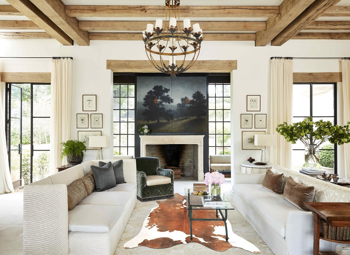 Brown and White Cowhide Rug #B2523