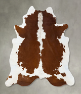 Brown and White X-Large Brazilian Cowhide Rug 6'11"H x 6'3"W #B25241 by Hudson Hides