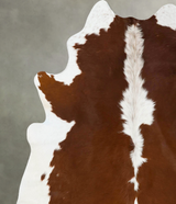 Brown and White X-Large Brazilian Cowhide Rug 6'11"H x 6'3"W #B25241 by Hudson Hides
