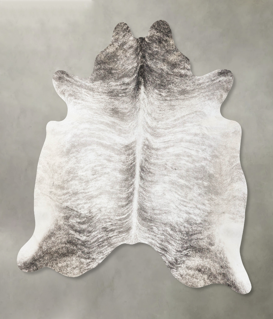 Grey Brindle X-Large Brazilian Cowhide Rug 7'1"H x 6'9"W #B25261 by Hudson Hides