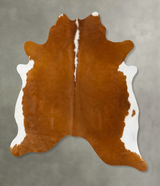 Brown and White Regular X-Large Brazilian Cowhide Rug 7'3"H x 6'7"W #B25275 by Hudson Hides