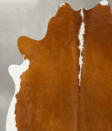 Brown and White Regular X-Large Brazilian Cowhide Rug 7'3"H x 6'7"W #B25275 by Hudson Hides