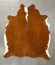 Brown and White Regular Large Brazilian Cowhide Rug 6'3"H x 5'5"W #B25283 by Hudson Hides
