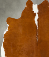 Brown and White Regular Large Brazilian Cowhide Rug 6'3"H x 5'5"W #B25283 by Hudson Hides