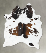 Chocolate and White X-Large Brazilian Cowhide Rug 7'3"H x 5'7"W #B25294 by Hudson Hides