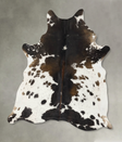 Chocolate and White X-Large Brazilian Cowhide Rug 7'5"H x 6'2"W #B25306 by Hudson Hides