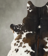 Chocolate and White X-Large Brazilian Cowhide Rug 7'5"H x 6'2"W #B25306 by Hudson Hides
