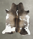 Chocolate and White X-Large Brazilian Cowhide Rug 7'9"H x 6'3"W #B25307 by Hudson Hides