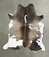 Chocolate and White X-Large Brazilian Cowhide Rug 7'9"H x 6'3"W #B25307 by Hudson Hides
