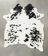 Black and White X-Large Brazilian Cowhide Rug 7'1"H x 5'11"W #B25312 by Hudson Hides