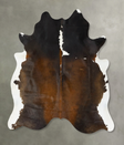 Chocolate and White X-Large Brazilian Cowhide Rug 6'9"H x 6'1"W #B25330 by Hudson Hides