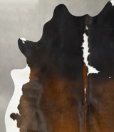 Chocolate and White X-Large Brazilian Cowhide Rug 6'9"H x 6'1"W #B25330 by Hudson Hides