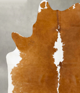 Beige and White X-Large Brazilian Cowhide Rug 7'1"H x 5'9"W #B25337 by Hudson Hides