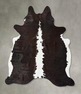 Chocolate and White X-Large Brazilian Cowhide Rug 6'10"H x 6'1"W #B25339 by Hudson Hides