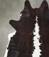 Chocolate and White X-Large Brazilian Cowhide Rug 6'10"H x 6'1"W #B25339 by Hudson Hides