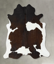 Chocolate and White X-Large Brazilian Cowhide Rug 6'9"H x 6'6"W #B25343 by Hudson Hides