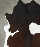 Chocolate and White X-Large Brazilian Cowhide Rug 6'9"H x 6'6"W #B25343 by Hudson Hides