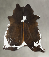 Chocolate and White X-Large Brazilian Cowhide Rug 7'2"H x 5'10"W #B25344 by Hudson Hides