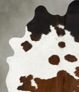 Chocolate and White X-Large Brazilian Cowhide Rug 7'6"H x 6'1"W #B25347 by Hudson Hides