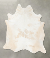 Ivory with Beige XX-Large Brazilian Cowhide Rug 7'5"H x 6'9"W #B25359 by Hudson Hides