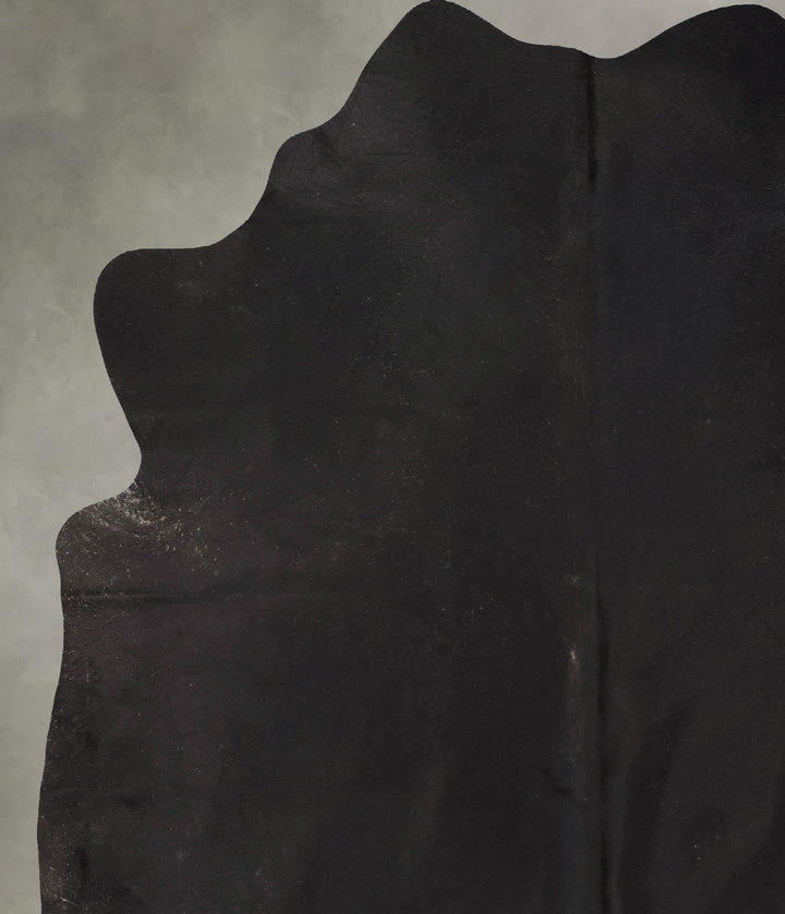 Solid Black XX-Large Brazilian Cowhide Rug 8'4"H x 7'4"W #B25365 by Hudson Hides