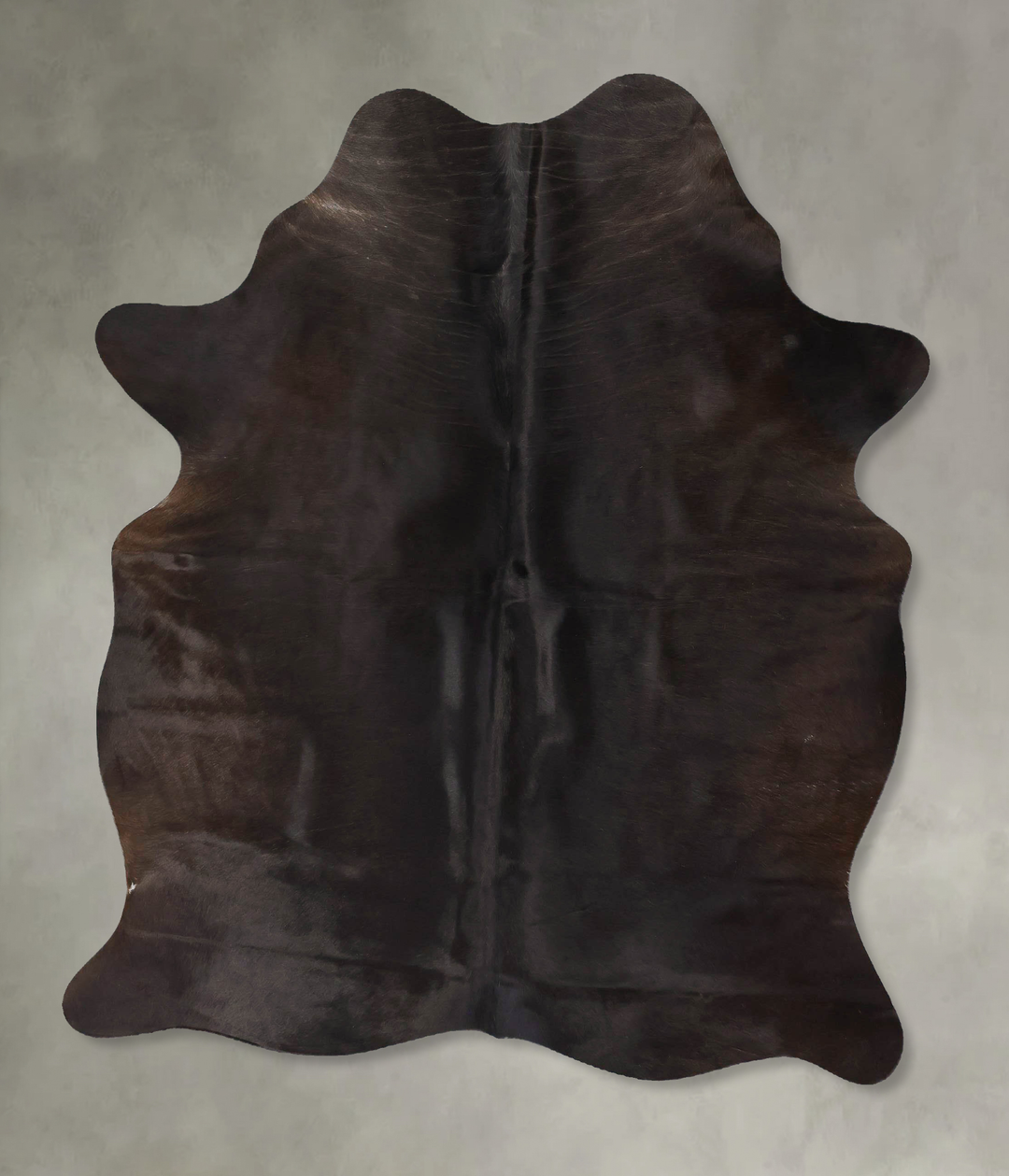 Solid Black Large Brazilian Cowhide Rug 6'5"H x 4'11"W #B25385 by Huds