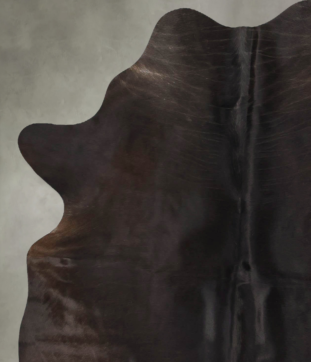 Solid Black Large Brazilian Cowhide Rug 6'5"H x 4'11"W #B25385 by Huds