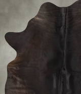 Solid Black Large Brazilian Cowhide Rug 6'5"H x 4'11"W #B25385 by Hudson Hides