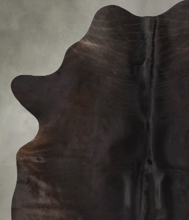 Solid Black Large Brazilian Cowhide Rug 6'5"H x 4'11"W #B25385 by Hudson Hides