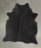 Solid Black Large Brazilian Cowhide Rug 7'0