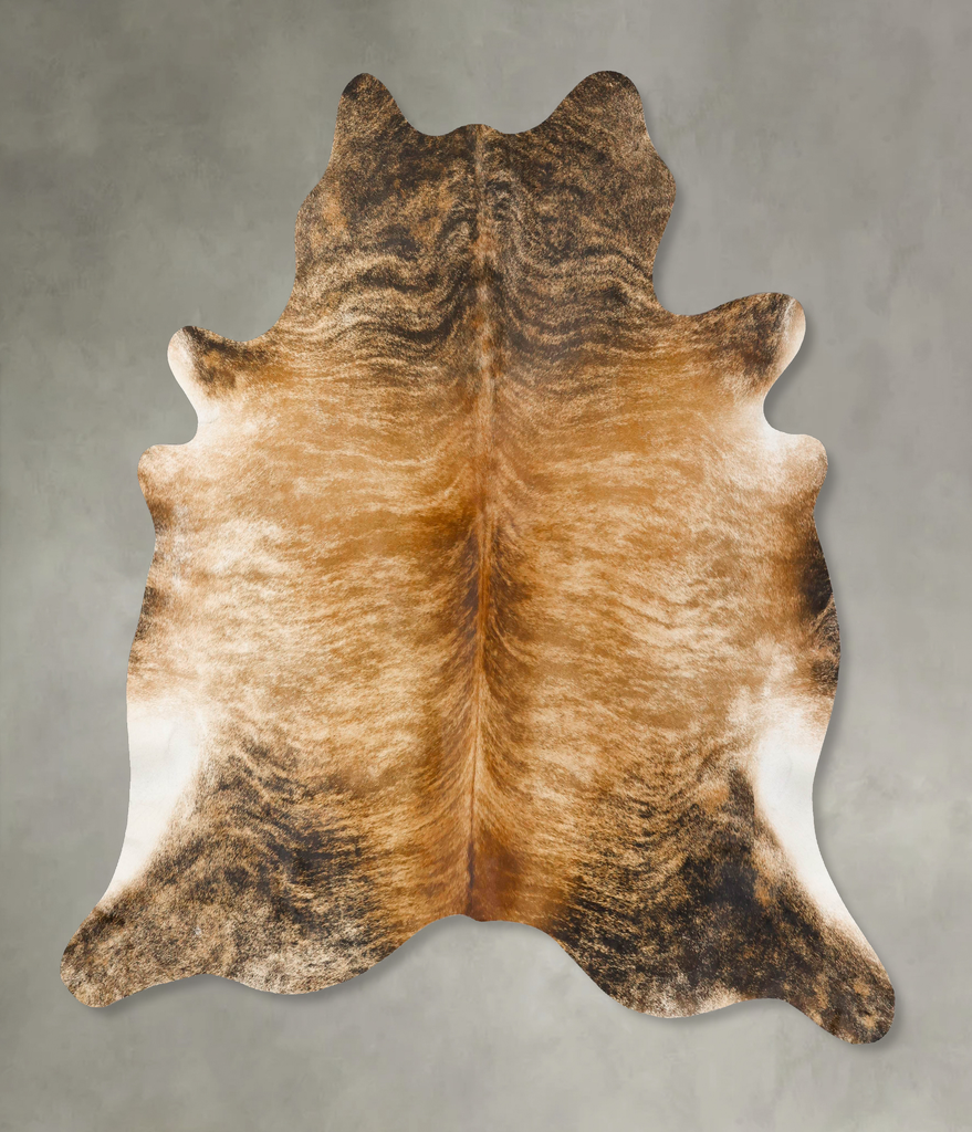 Light Brindle XX-Large Brazilian Cowhide Rug 7'8"H x 7'4"W #B25445 by Hudson Hides